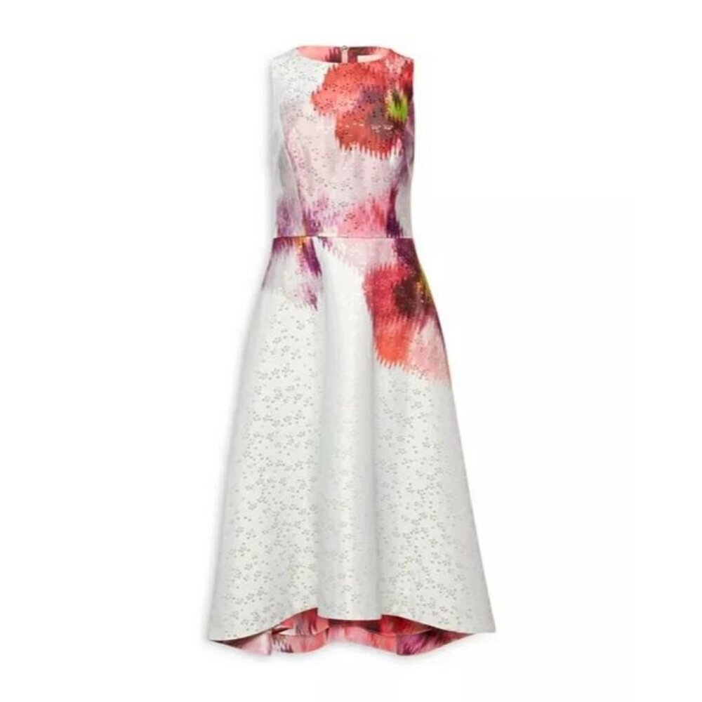NWT Ted Baker Jenn Expressive Pansy Jacquard Midi Dress $439 - Picture 3 of 14